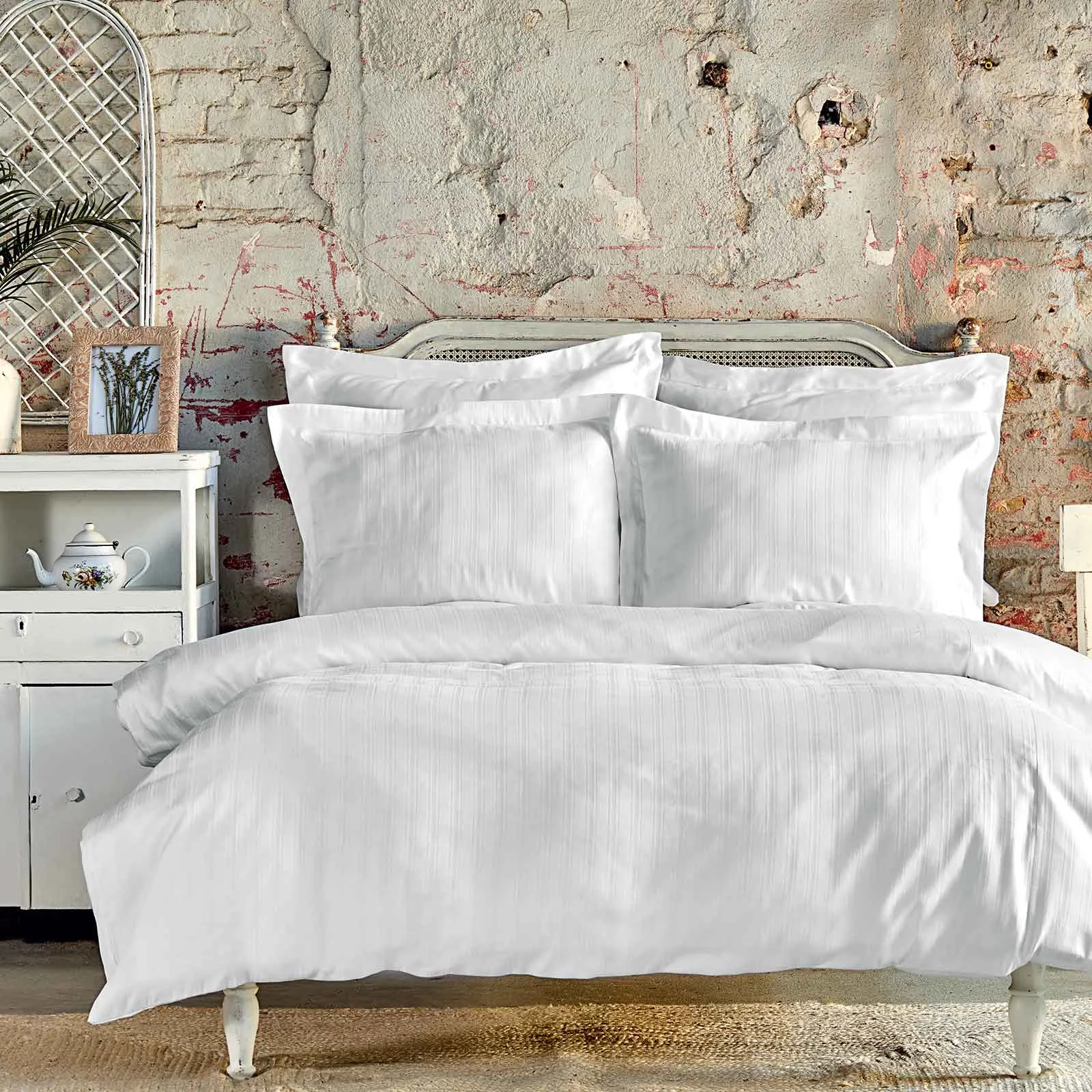Karaca Home Mag Charm Bold Ağ Saten Tək Nəfərlik Yorğan Üzü