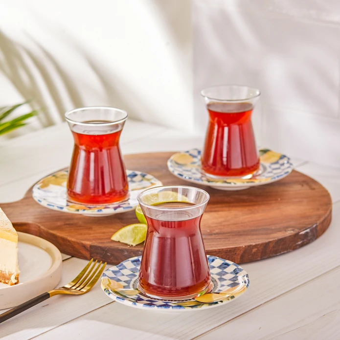 Karaca Lemon 12 Parça 6 Nəfərlik Çay Stəkanı Dəsti